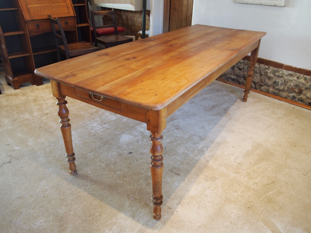 Table wonderful French Apple refectory farmhouse dining table c1880 View X