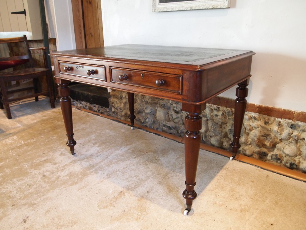 Desk fine Victorian Mahogany small size c1860 View X