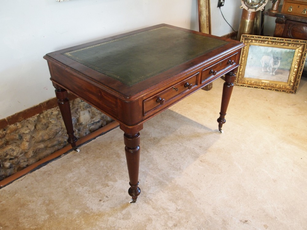Desk fine Victorian Mahogany small size c1860 View XIII