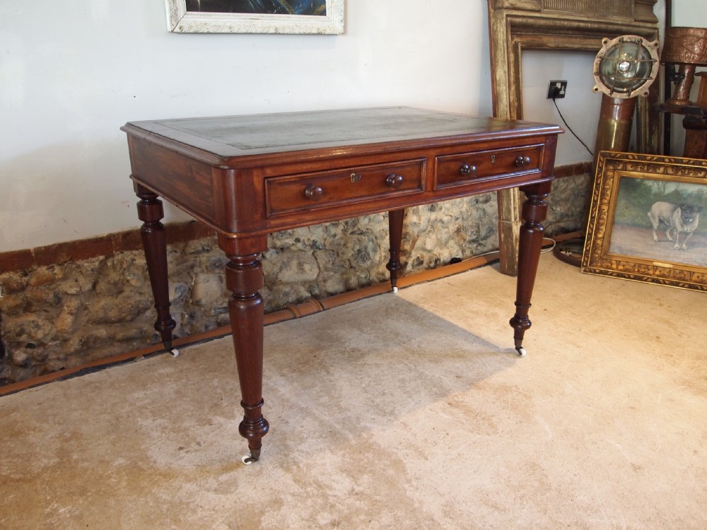 Desk fine Victorian Mahogany small size c1860 View XIV