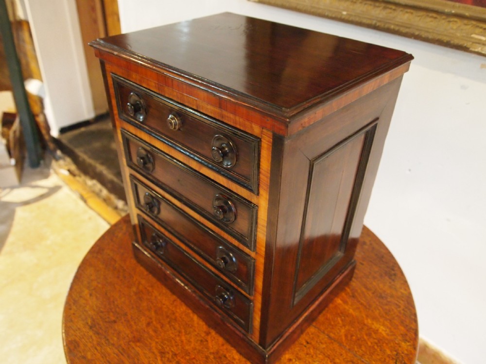 Chest of drawers rare fine miniature apprentice Rosewood chest c1840 View X