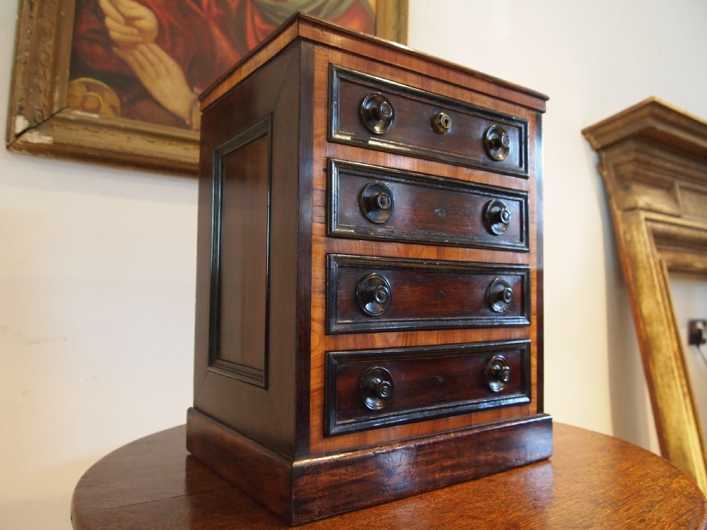 Chest of drawers rare fine miniature apprentice Rosewood chest c1840 View XI