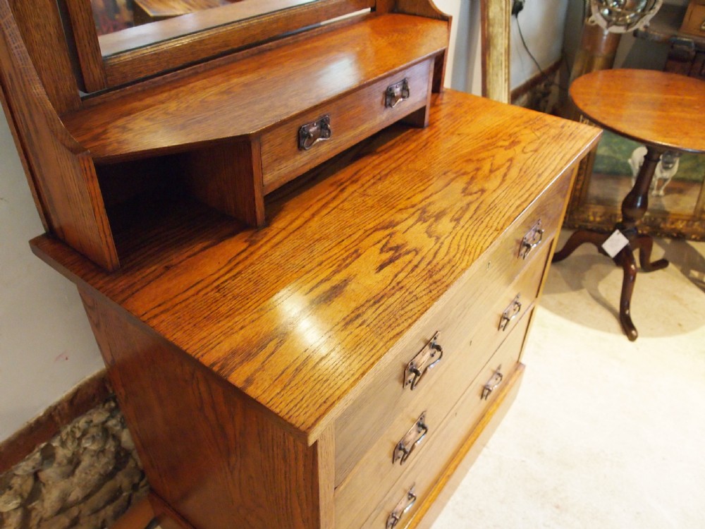 Dressing chest of drawers Arts and Crafts Oak by Harris Lebus c1900 View VII