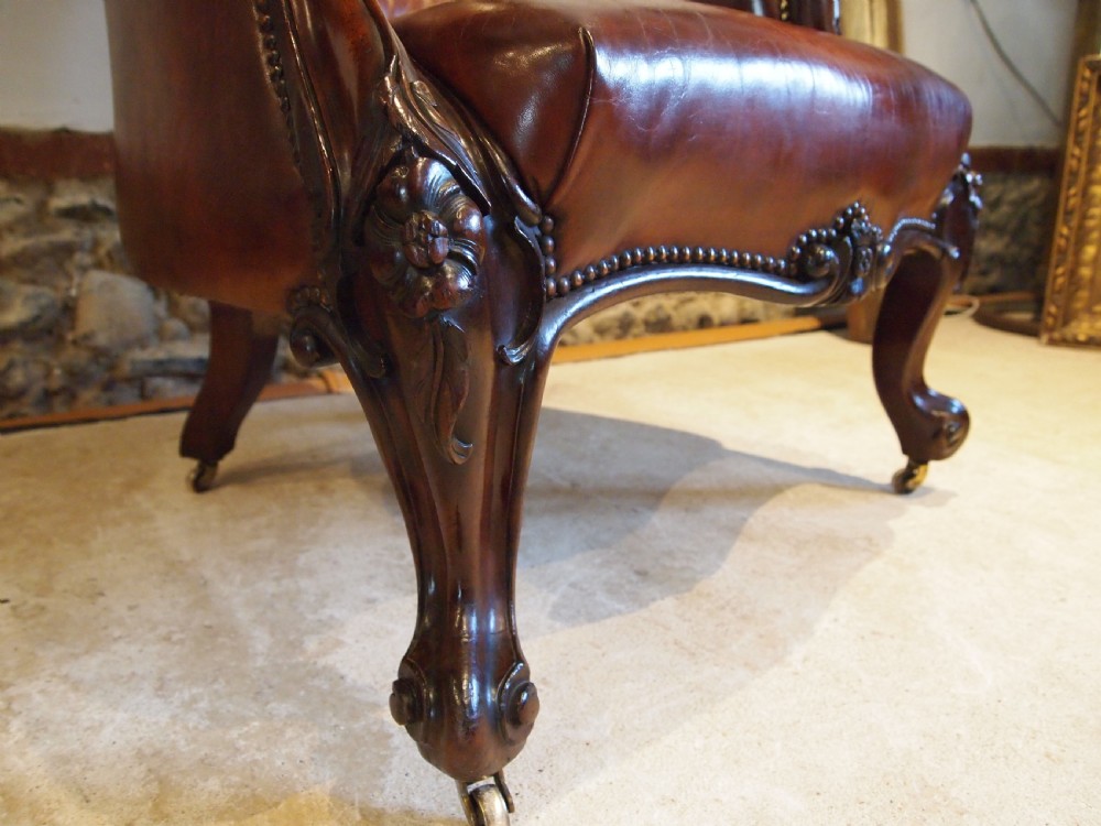 Chair stunning William IV Chestnut leather armchair c1835 View V