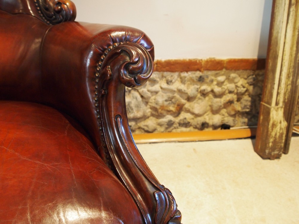 Chair stunning William IV Chestnut leather armchair c1835 View VII