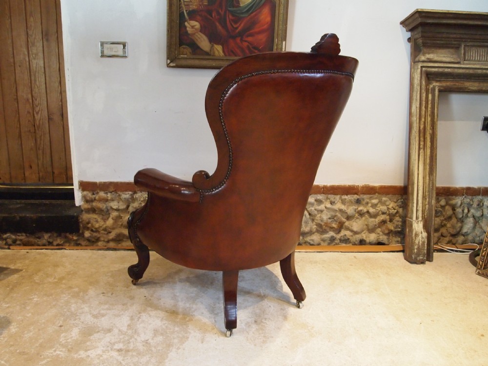 Chair stunning William IV Chestnut leather armchair c1835 View VIII