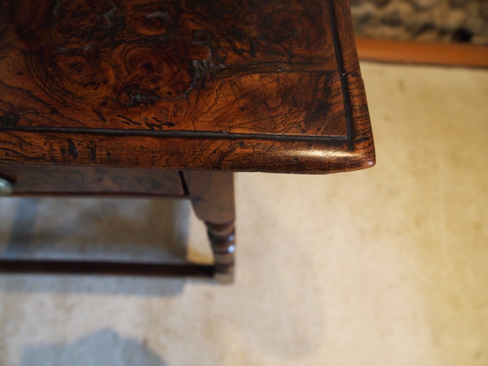 Table very rare stunning Burr Elm Queen Anne lowboy c1700 View XIV
