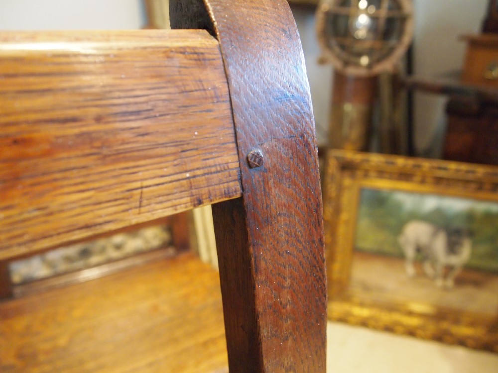 Chairs superb set of 5 George IV Oak kitchen dining c1820 View V