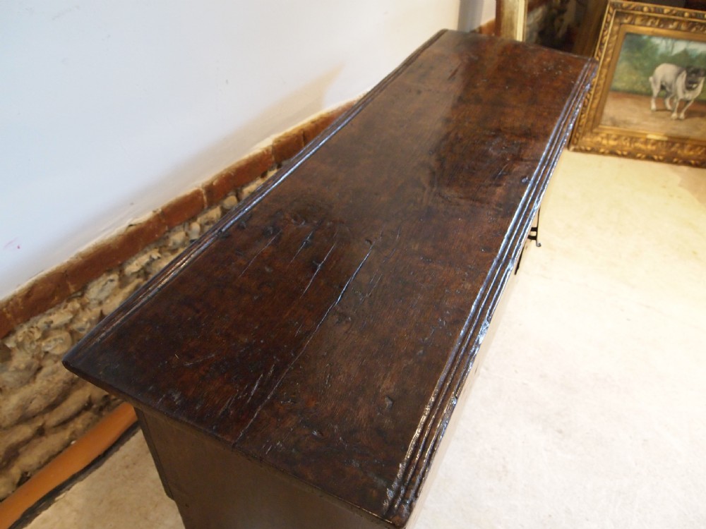 Coffer superb chest trunk Oak six plank William and Mary c1690 View VI