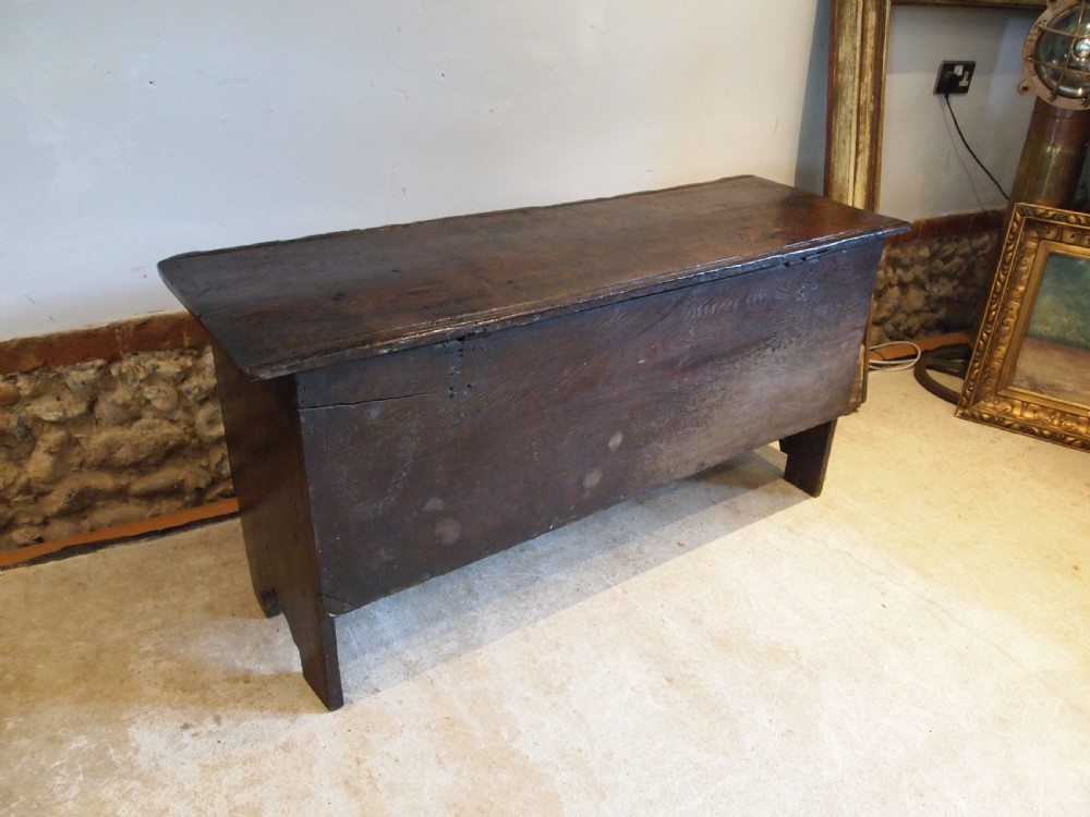 Coffer superb chest trunk Oak six plank William and Mary c1690 View XIII