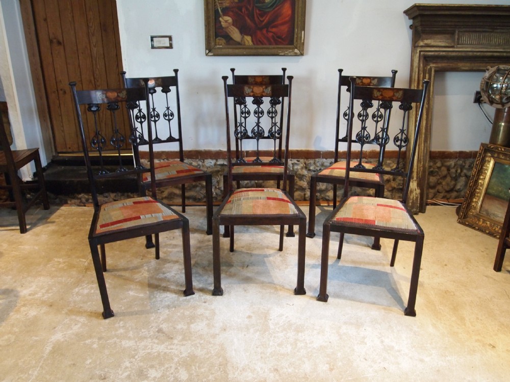 Chairs set of six fine Art Nouveau chairs attri Sapland & Petter c1900