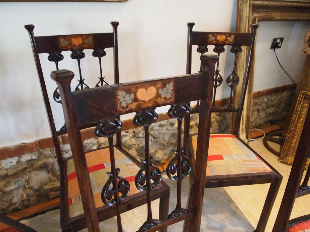 Chairs set of six fine Art Nouveau chairs attri Sapland & Petter c1900 View III