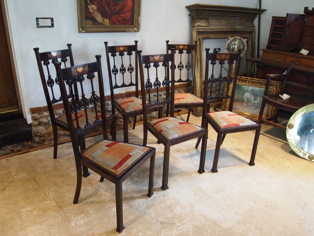 Chairs set of six fine Art Nouveau chairs attri Sapland & Petter c1900 View V