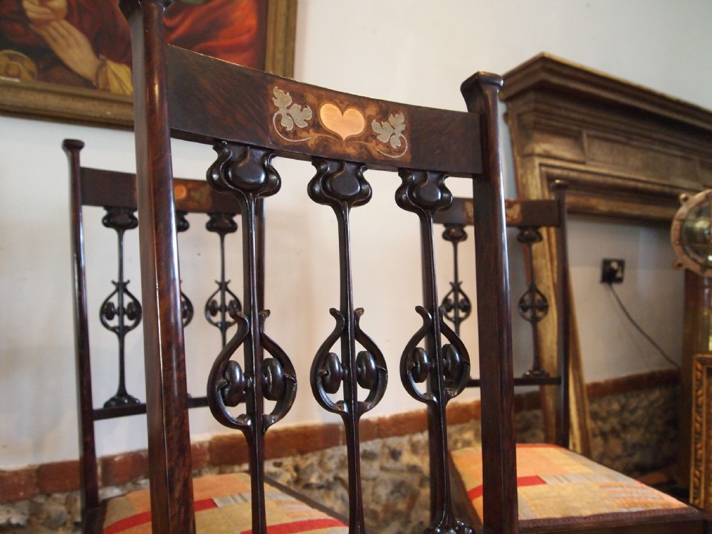 Chairs set of six fine Art Nouveau chairs attri Sapland & Petter c1900 View VI