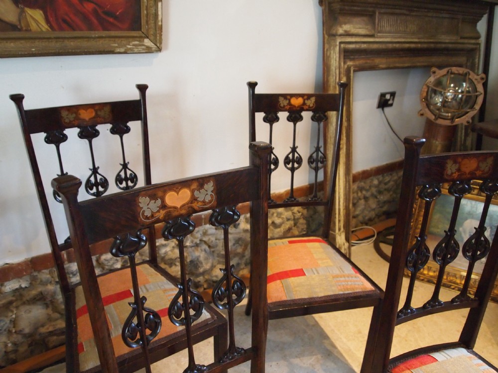 Chairs set of six fine Art Nouveau chairs attri Sapland & Petter c1900 View VIII