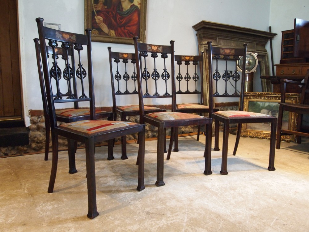 Chairs set of six fine Art Nouveau chairs attri Sapland & Petter c1900 View X