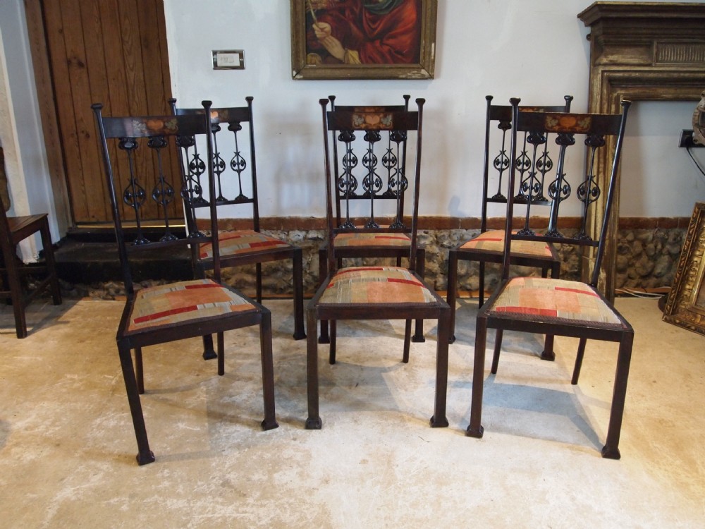 Chairs set of six fine Art Nouveau chairs attri Sapland & Petter c1900 View XI