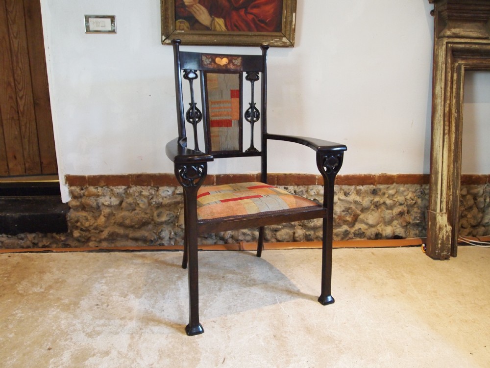 Armchair fine Art Nouveau attri to Shapland and Petter c1900