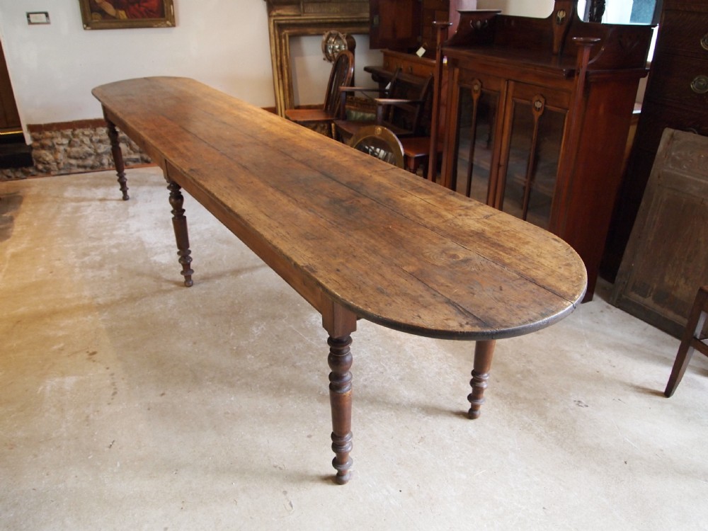 Table rare French harvest refectory dining farmhouse c1880
