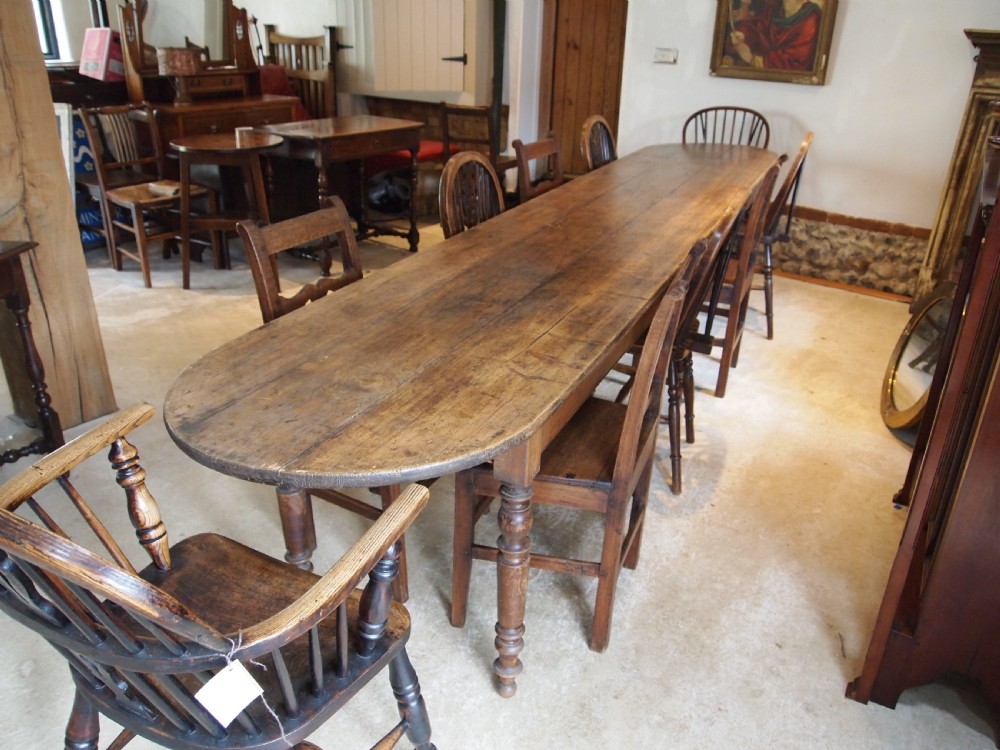 Table rare French harvest refectory dining farmhouse c1880 View IV
