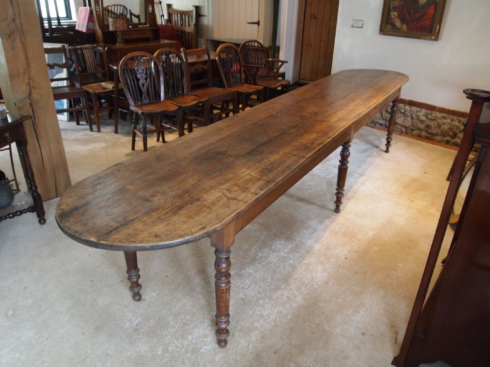 Table rare French harvest refectory dining farmhouse c1880 View VI