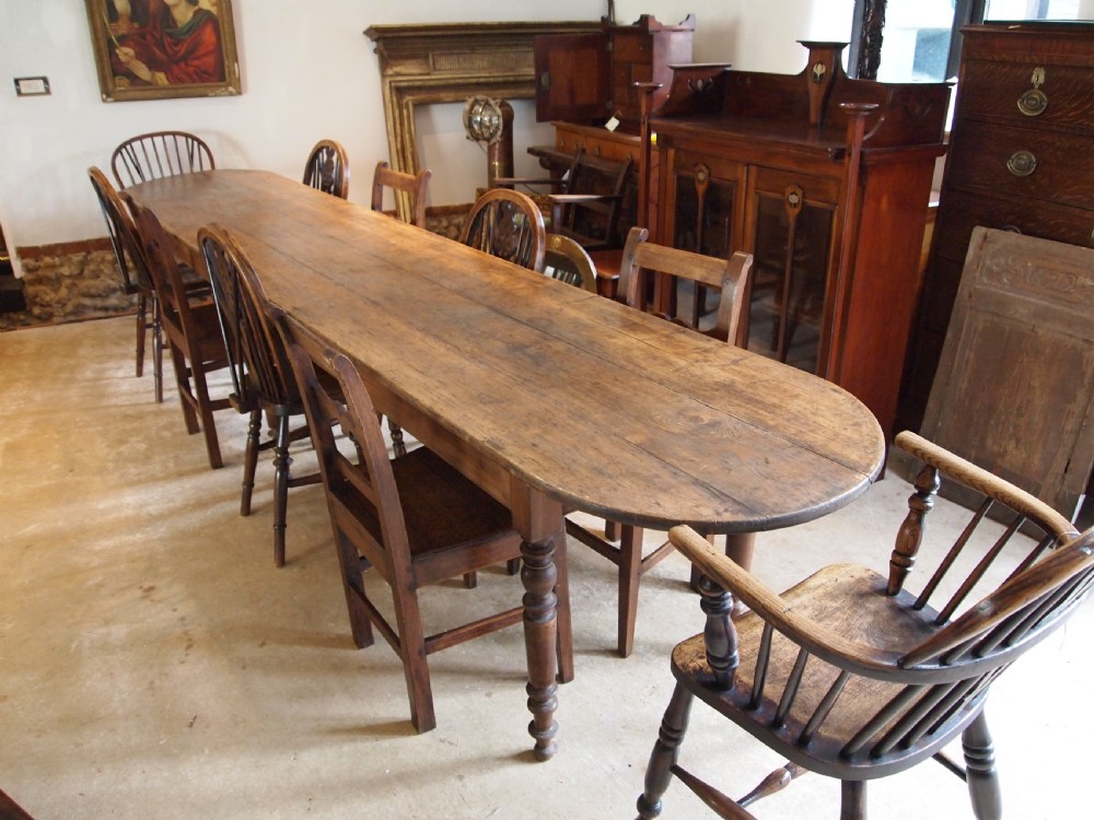 Table rare French harvest refectory dining farmhouse c1880 View VII