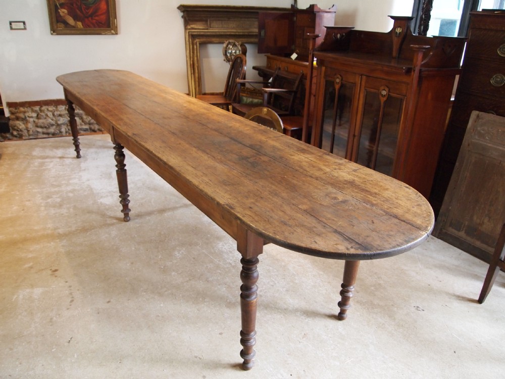 Table rare French harvest refectory dining farmhouse c1880 View VIII