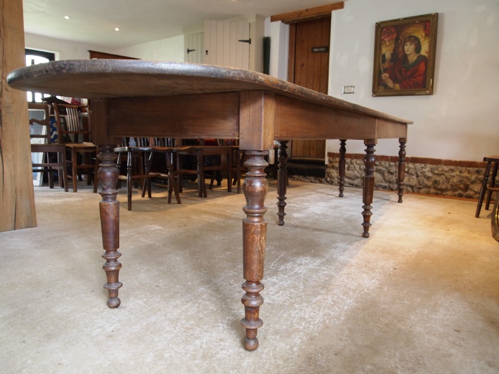 Table rare French harvest refectory dining farmhouse c1880 View IX