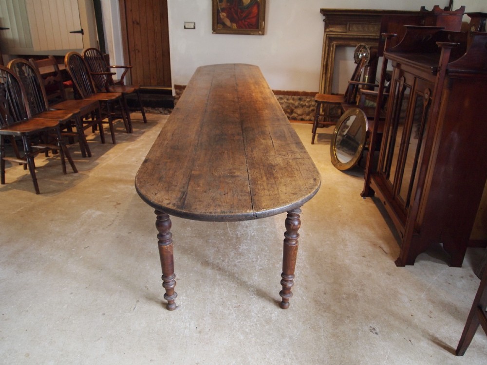 Table rare French harvest refectory dining farmhouse c1880 View XI