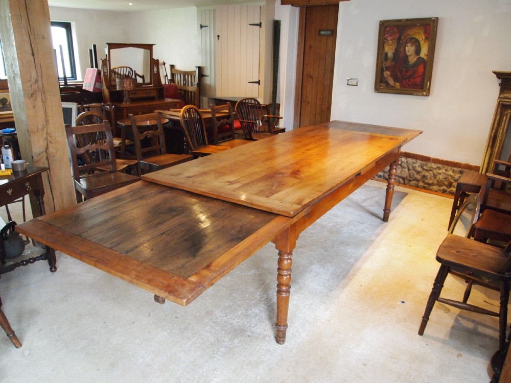 Table rare stunning Cherry refectory extending French c1860 View II