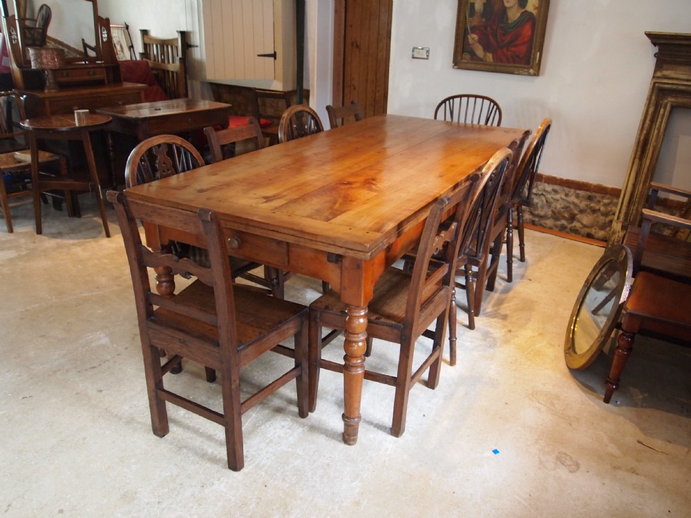 Table rare stunning Cherry refectory extending French c1860 View III