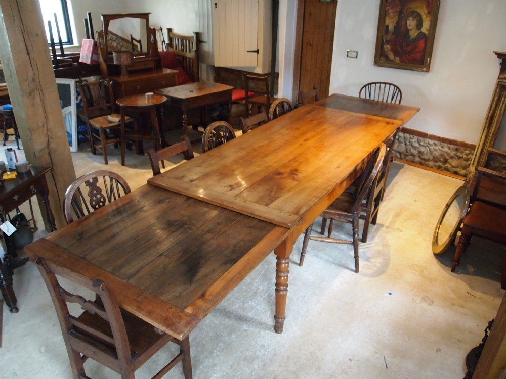 Table rare stunning Cherry refectory extending French c1860 View IV