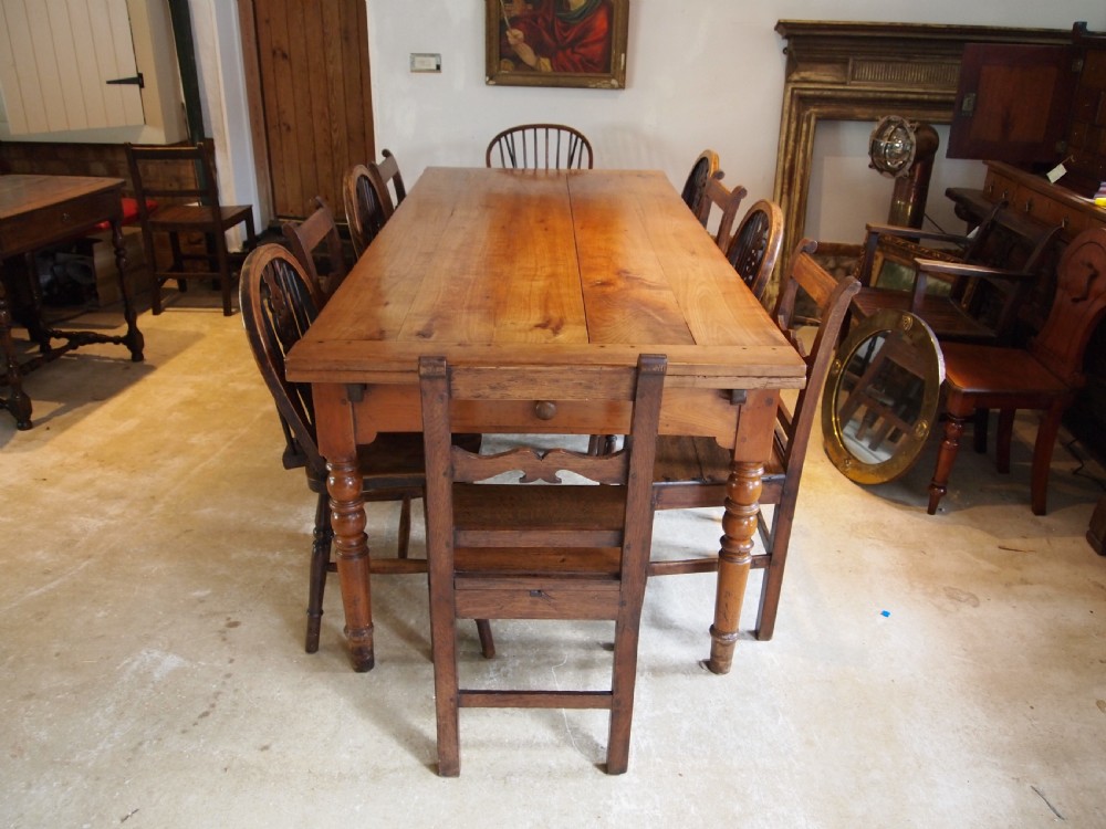 Table rare stunning Cherry refectory extending French c1860 View XIV