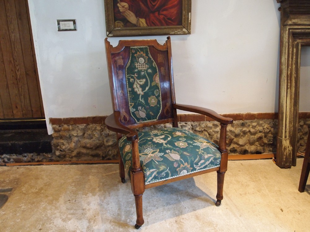 Chair rare Arts and Crafts inlaid armchair c1880