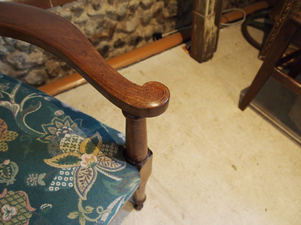 Chair rare Arts and Crafts inlaid armchair c1880 View V