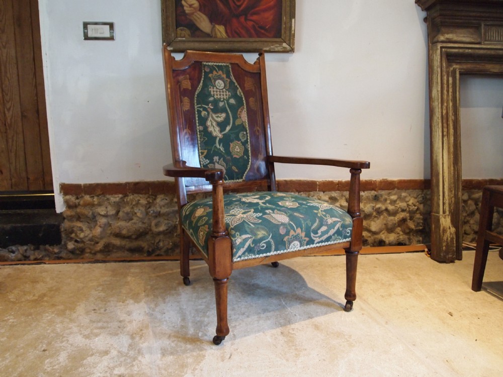 Chair rare Arts and Crafts inlaid armchair c1880 View VIII