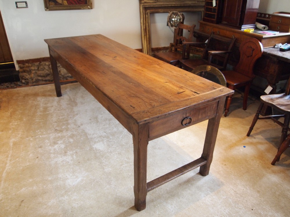 Table refectory farmhouse dining French Oak c1800 View IV