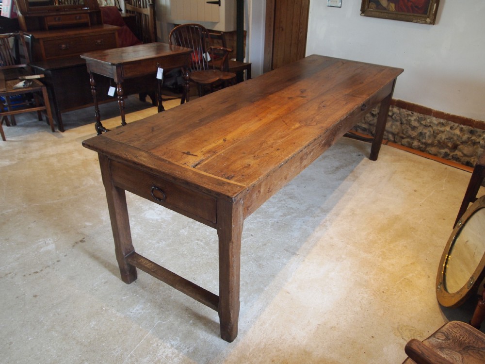 Table refectory farmhouse dining French Oak c1800 View V