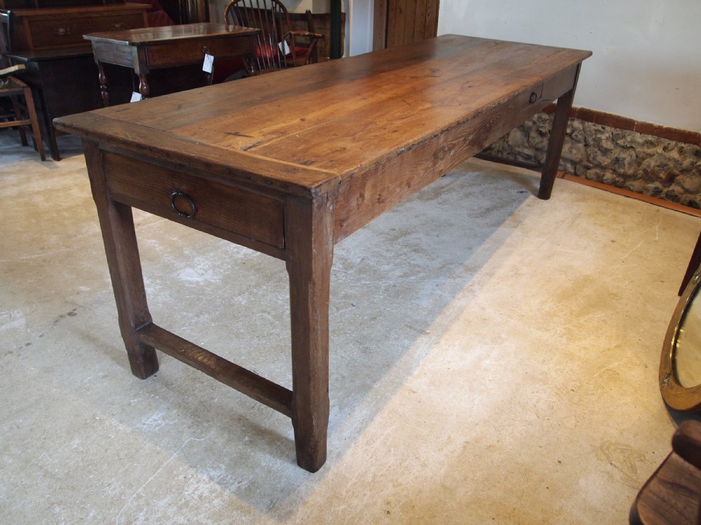 Table refectory farmhouse dining French Oak c1800 View IX