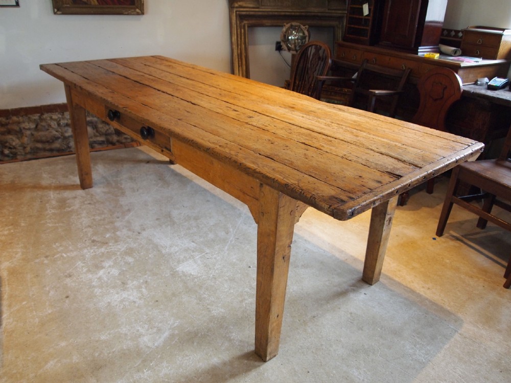 Table refectory George III Ash dining farmhouse c1800 View VI