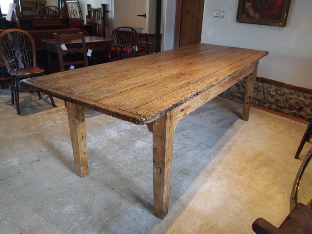Table refectory George III Ash dining farmhouse c1800 View VII