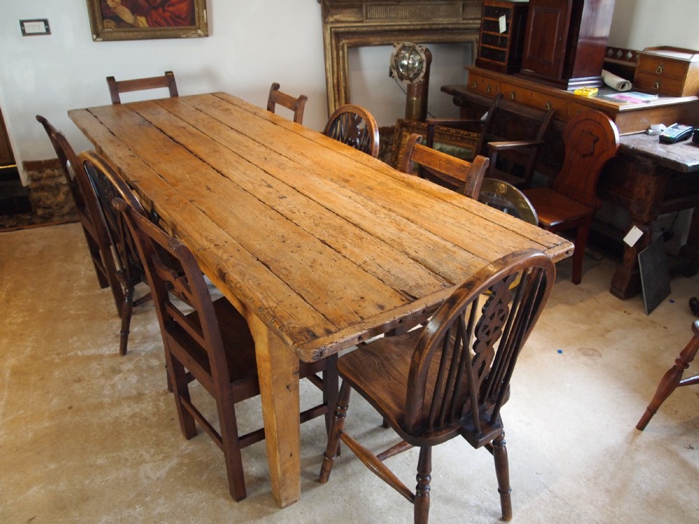 Table refectory George III Ash dining farmhouse c1800 View X