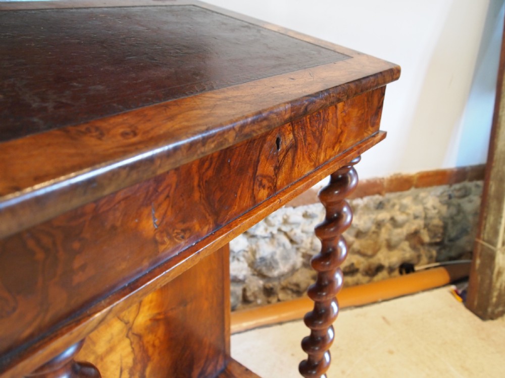 Davenport desk Victorian Burr Walnut c1840 View V