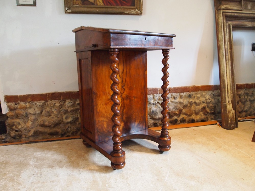 Davenport desk Victorian Burr Walnut c1840 View VIII