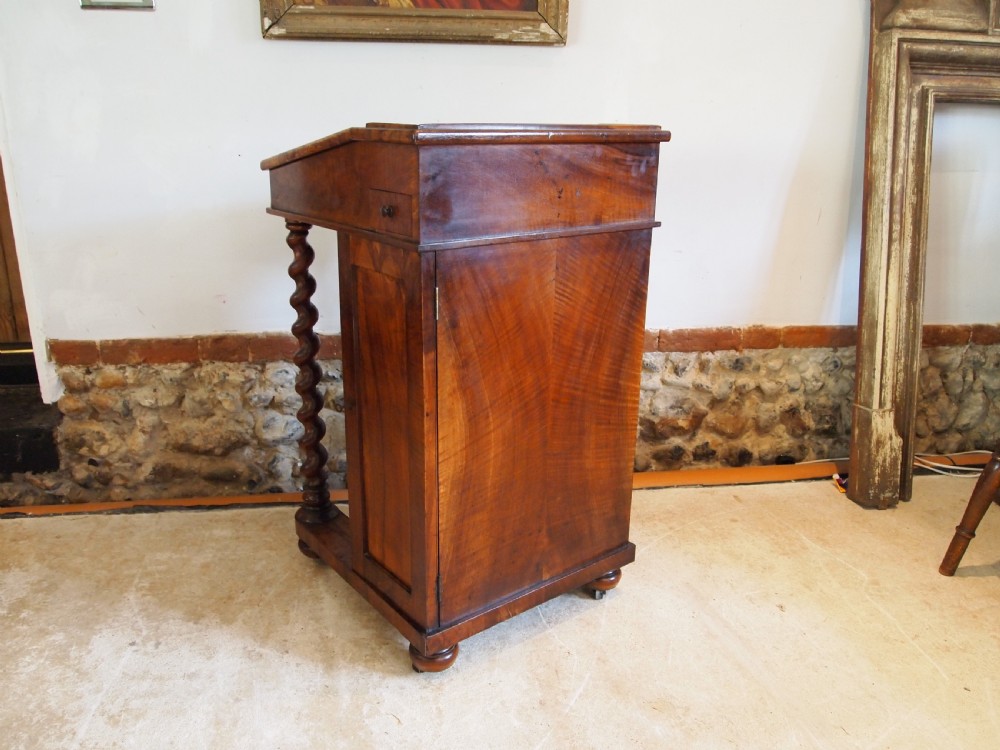 Davenport desk Victorian Burr Walnut c1840 View IX