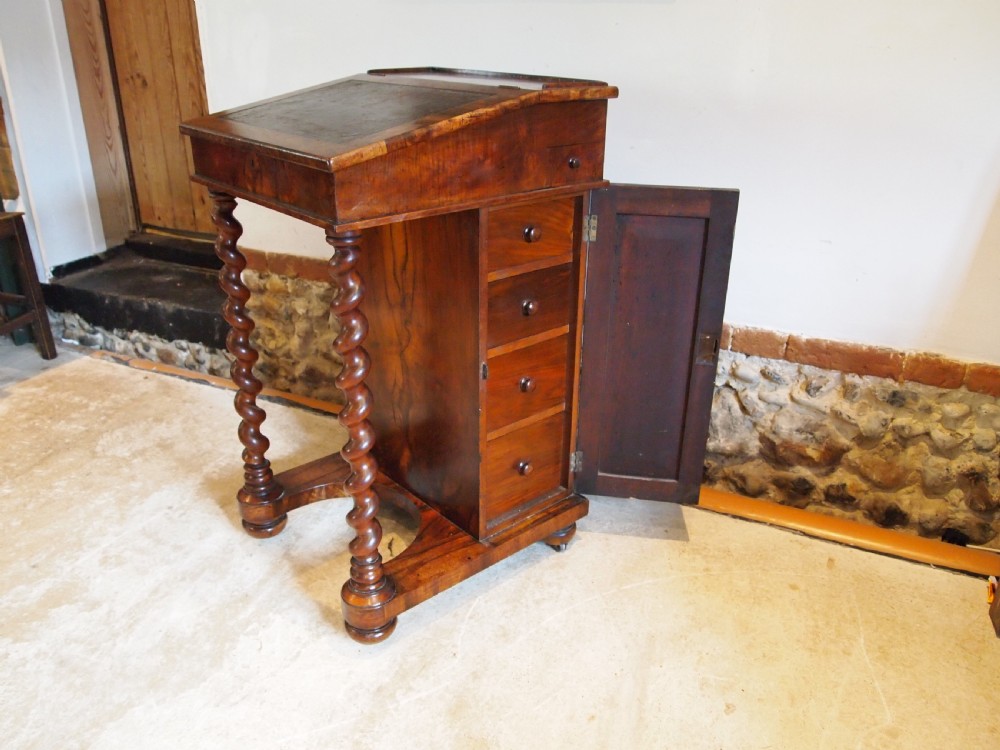 Davenport desk Victorian Burr Walnut c1840 View XIII