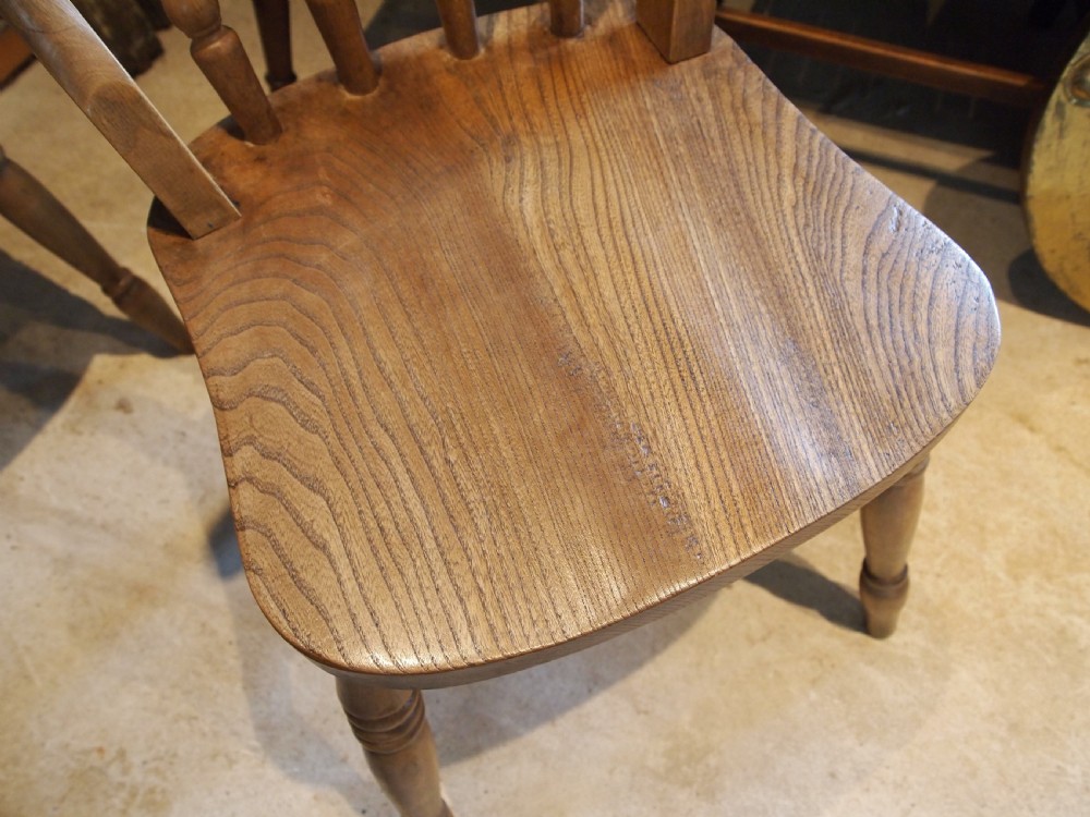 Chairs set of 6 Edwardian Beeck & Elm Windsor kitchen dining c1900 View II