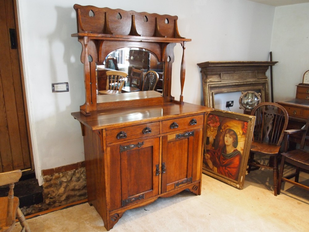Dresser sideboard superb Arts and Crafts Oak Voysey style c1900 View XI