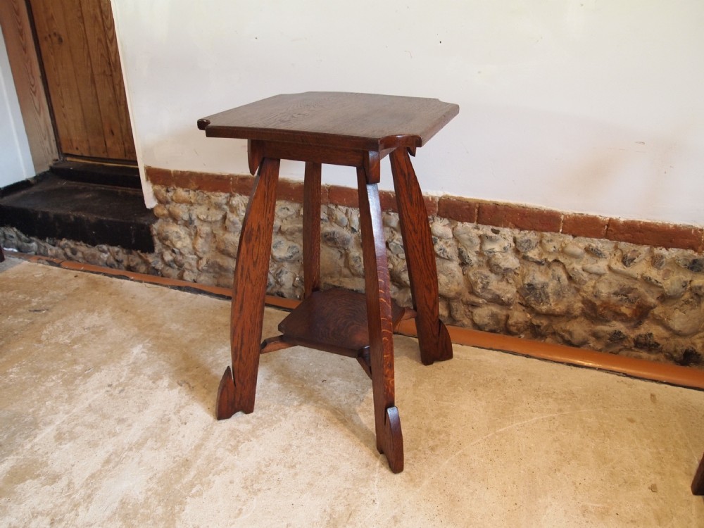 Table lamp hall side Arts and Crafts Oak c1900 View V