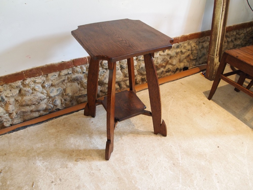 Table lamp hall side Arts and Crafts Oak c1900 View XI